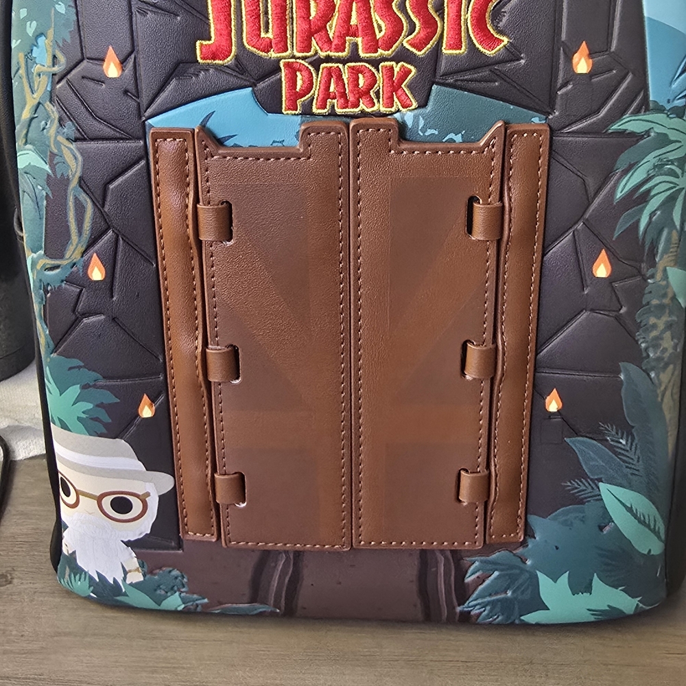 HT Loungefly Jurassic Park Full Size Backpack. Park Gates Are Magnetic